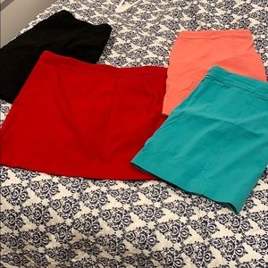4 Skorts (black, red, orange & green)